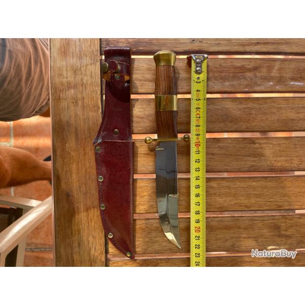 Couteau de chasse collection Luxe ALLEMAND HUBERTUSSOLINGEN  neuf avec �tui en cuir marron