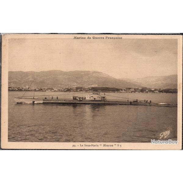 CPA - MARINE DE GUERRE  - SOUS - MARIN " MORSE " S5  N�3902