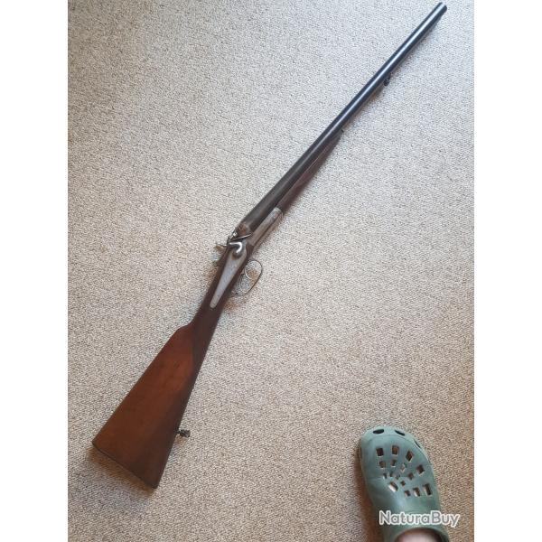 fusil a chien 12 65 poudre vive Coach Gun 52 cm de canon