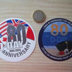 lot 2 autocollants 80 &eacute;me anniversaire D-Day collection militaire