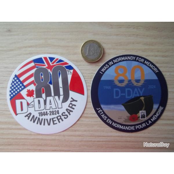 lot 2 autocollants 80 �me anniversaire D-Day collection militaire