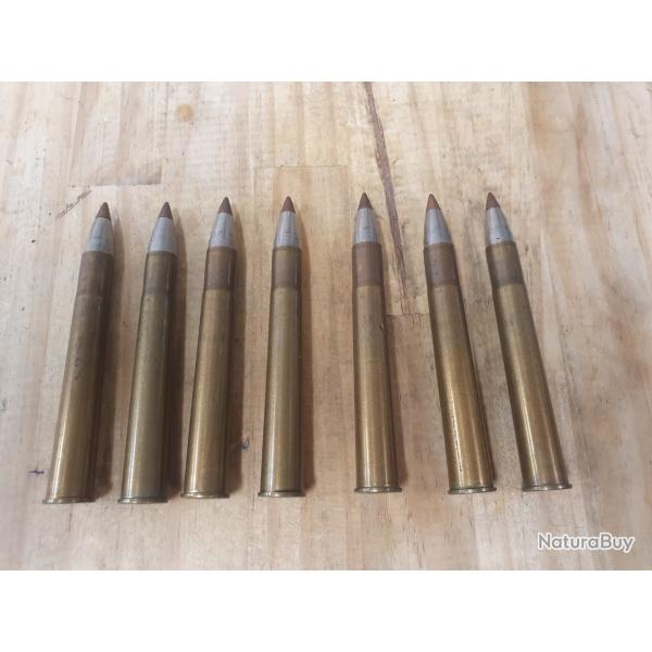 7 anciennes cartouches RWS de 9,3x74R  balle type H-MANTEL pointue