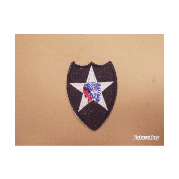 Insigne tissu US - 2nd infantry division Indian head petit modle box 134