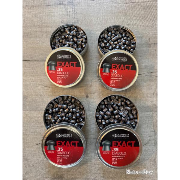 JSB EXACT DIABOLO NEUF CAL 9MM (.35) X4 BOITES 100 PCS
