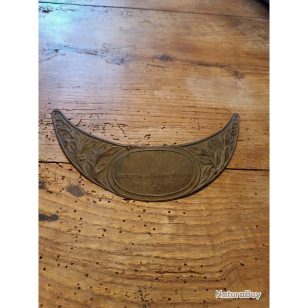 PLAQUE COMMEMORATIVE POUR CASQUE ADRIAN 14/18