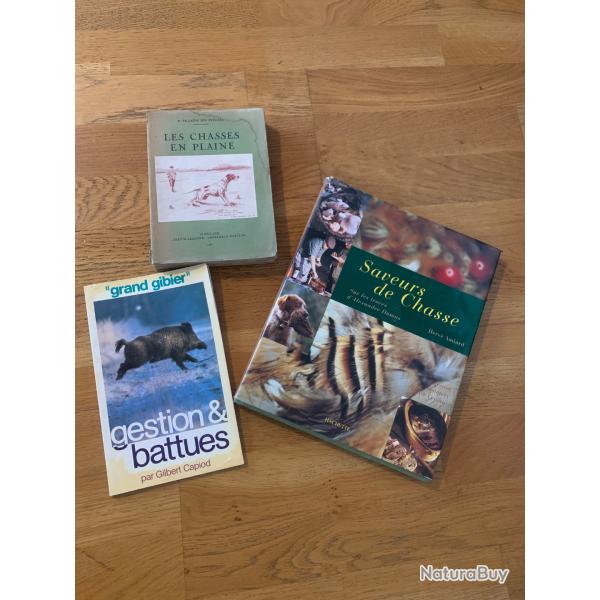 Lot de 3 livres sur la chasse