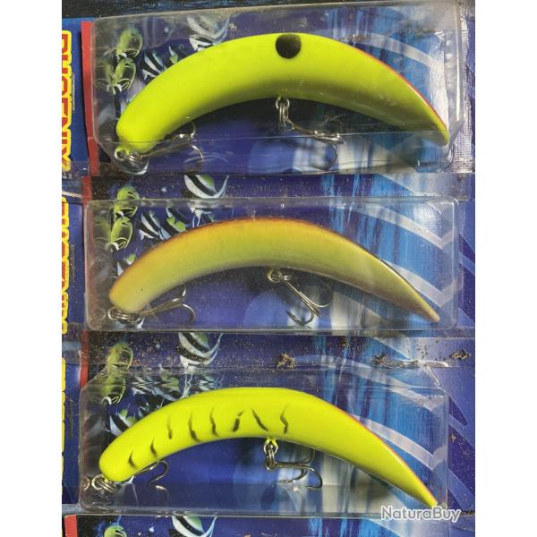 3 LEURRES INCURVES DOUBLE TRIDENTS