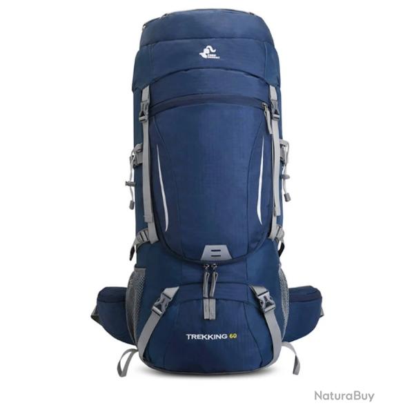 Sac � Dos Ext�rieur 60L �tanche Randonn�e Camping Chasse et Voyage Confort & R�sistance Bleu