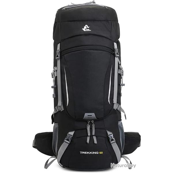 Sac � Dos Ext�rieur 60L �tanche Randonn�e Camping Chasse et Voyage Confort & R�sistance Noir