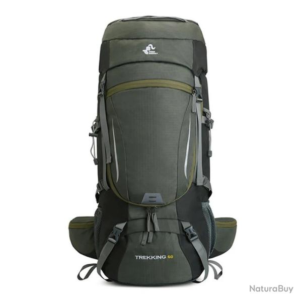 Sac � Dos Ext�rieur 60L �tanche Randonn�e Camping Chasse et Voyage Confort & R�sistance Vert