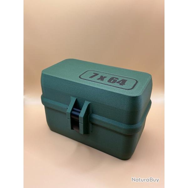 Bo�te de stockage / transport de munitions 7x64 verte
