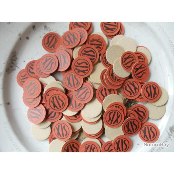 Lot de 100 cartons de fermeture, en calibre 12, n�6 rouge.