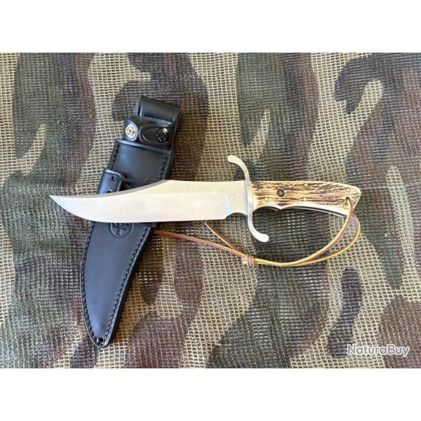 COUTEAU BOKER SOLINGEN BOWIE BOIS DE CERF N690