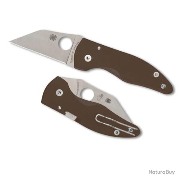 Couteau pliant Spyderco "MICROJIMBO" G10 marron C264GPBN15V en �dition limit�e
