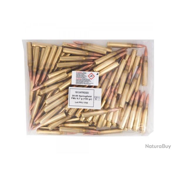 Cartouches PPU Calibre 30-06 SPRINGFIELD FMJ 150grs - Sachet de 100 unit�s