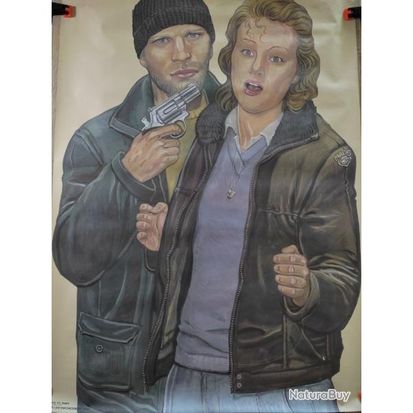 Lot Cibles de tir Ancien police gendarmerie Vintage Malik