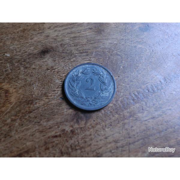monnaie 2 centimes B  r�publique helvetia 1942
