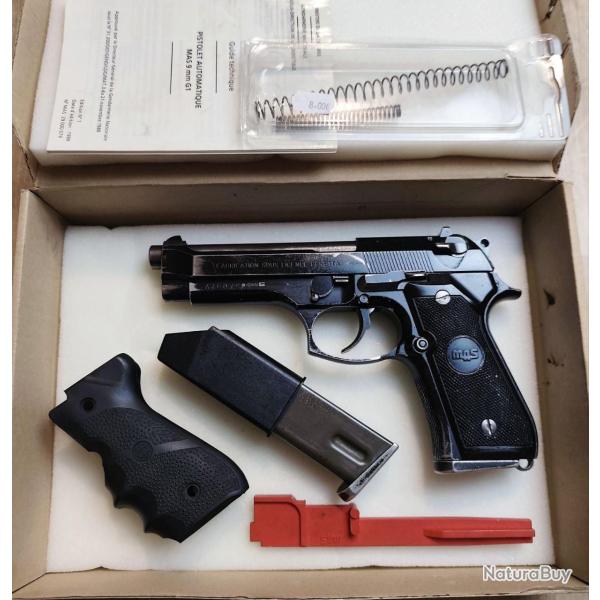 Pistolet semi-automatique PAMAS G1 (BERETTA 92) - Cal. 9x19 - 2 chargeur, carton (Occasion)