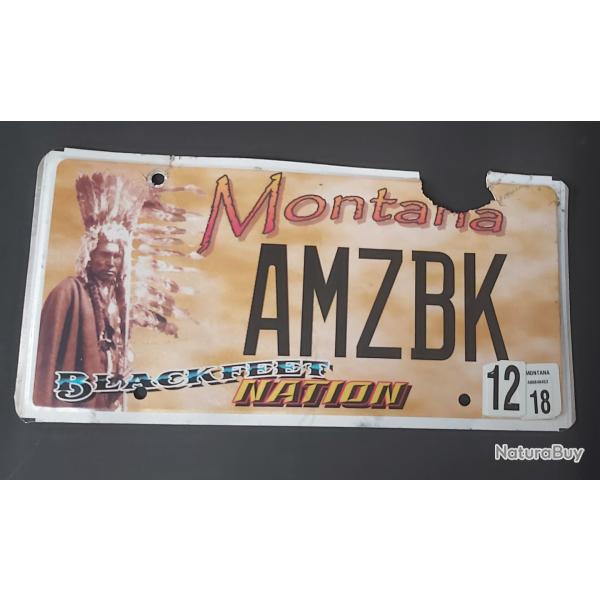 PLAQUE D' IMMATRICULATION D' ORIGINE DES BLACKFEETS DU MONTANA