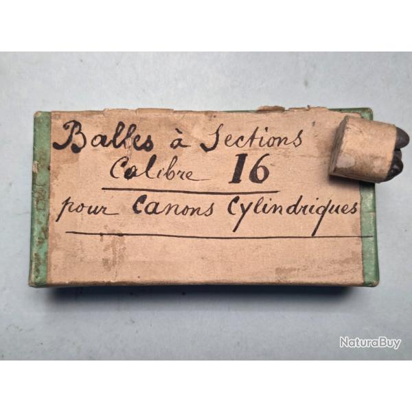 Une tr�s ancienne et rare  balle de chasse a section de cal 16" syst�me brevet� Lansel