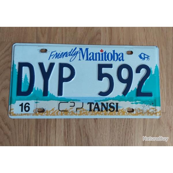 PLAQUE D' IMMATRICULATION D' ORIGINE DES CRIS et OJIBWES DU MANITOBA