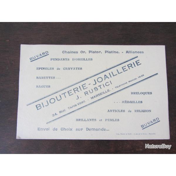 Buvard publicitaire Bijouterie Marseille 1912