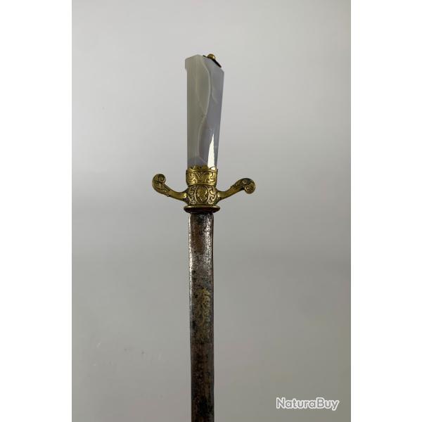 Dague De V�nerie XVIIeme Siecle Manche En Agate