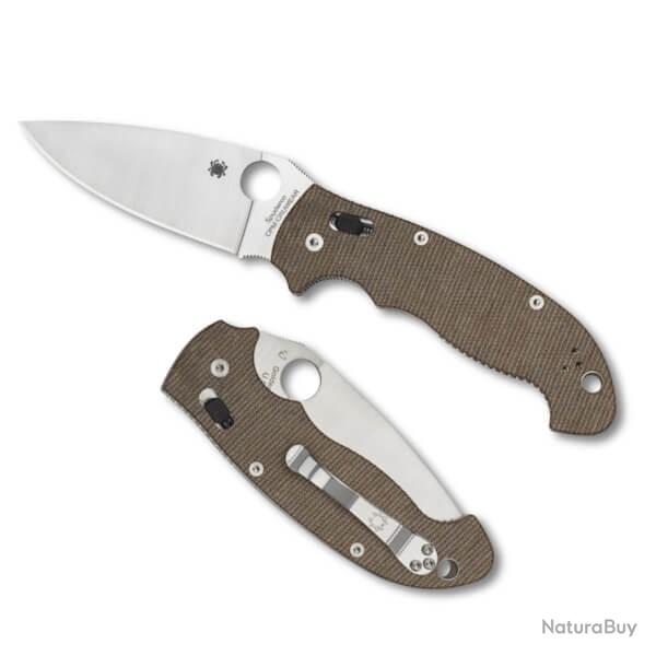 Couteau pliant Spyderco Manix 2 XL micarta brun C95MPCW2