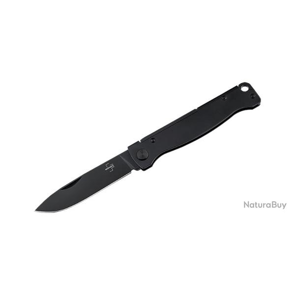 Boker Couteau Atlas All Black - Lame 67mm - Manche Acier - Clip