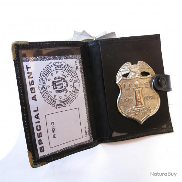 Plaque police light house service avec cuir bo 104