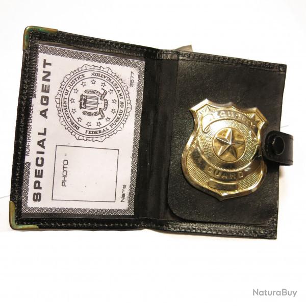 Plaque police Security Guard avec cuir ref bo 104