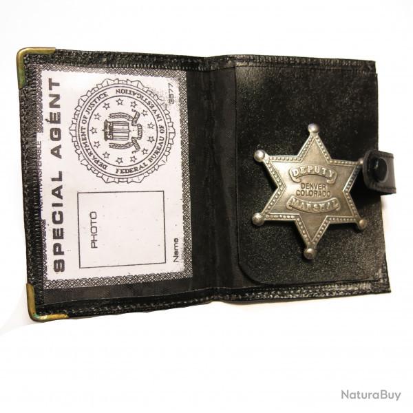 Plaque Deputy Marshal Denver Colorado avec cuir ref bo 104