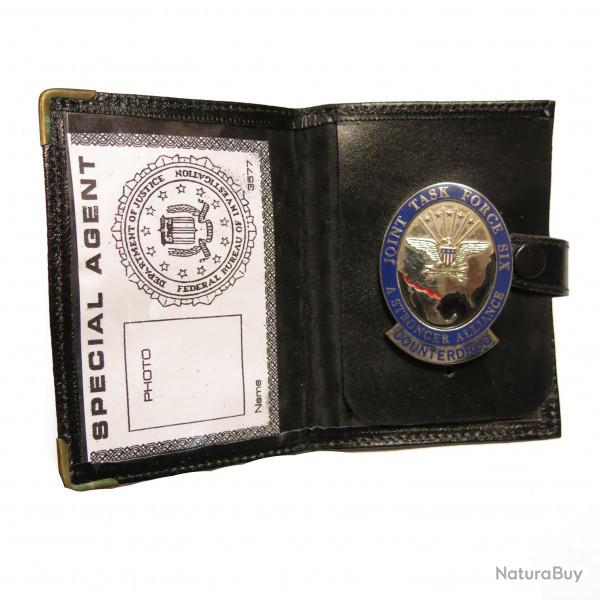 Plaque Task forces six counterdrug avec cuir ref bo 104