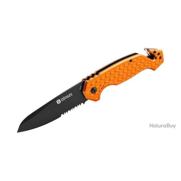 Boker Couteau Basic Rescue - S�rie D�nges - Lame 85mm - Manche Aluminium - Clip r�versible