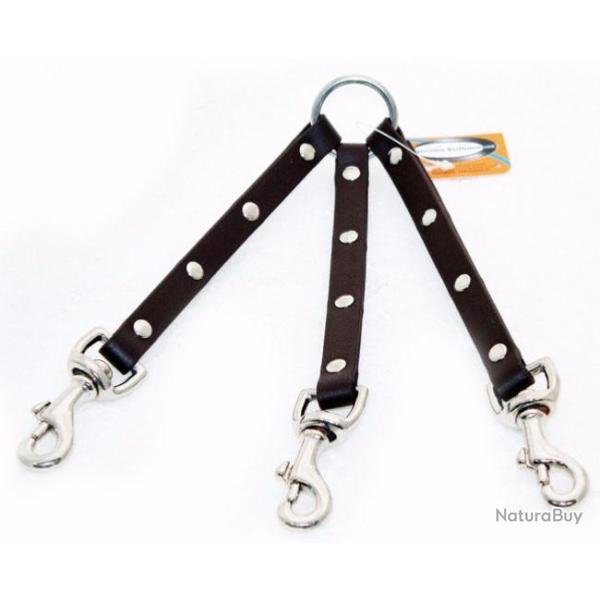 Coupleur pour chiens ASTRO Triple couleur Marron