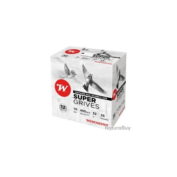 Cartouches WINCHESTER Super Grives Cal 12 70 32 grammes BJ X25