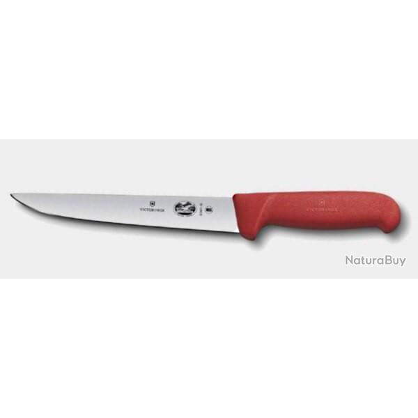 5.5501.22 Couteau � saigner Victorinox manche rouge 22 cm