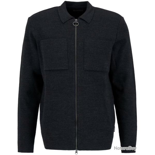 Barbour Pull Cardigan Zippe croscombe knitted gris charbonneuse