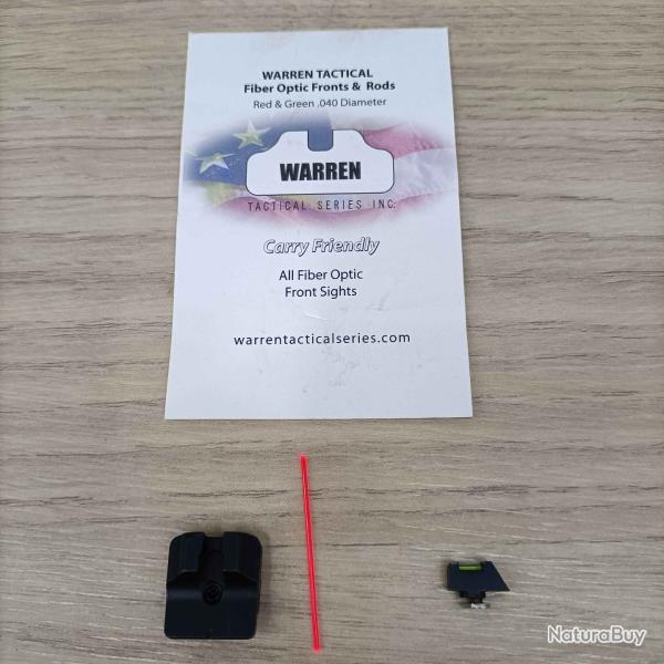 Hausse Warren Tactical Glock avec guidon Fibre Optique