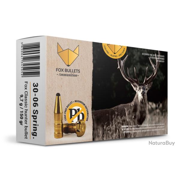Boites de 20 cartouches Fox Bullets Fox Classic Hunter cal.30-06 150g