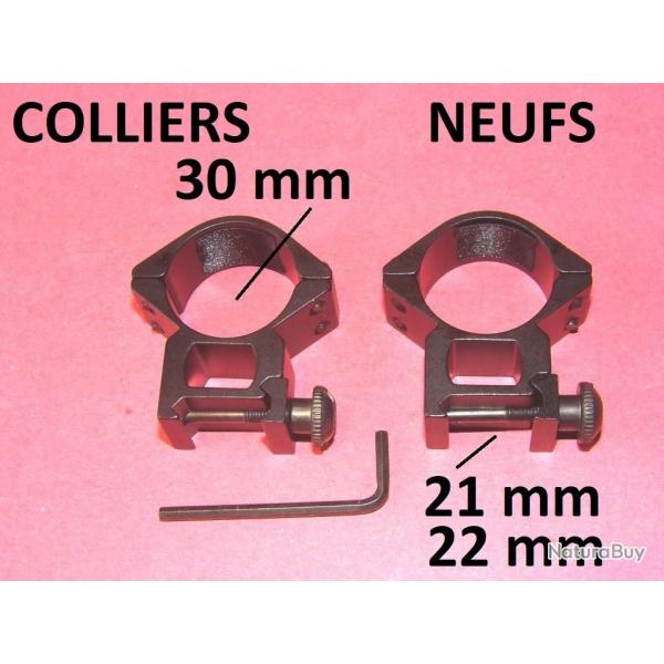 colliers pour lunette 30mm et rail de 22mm BROWNING REMINGTON ZOLI etc- VENDU PAR JEPERCUTE (s21c76)