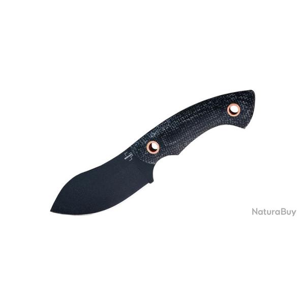 Boker Couteau Nessmi Pro black - Lame 70mm - Manche Micarta - Etui Cuir