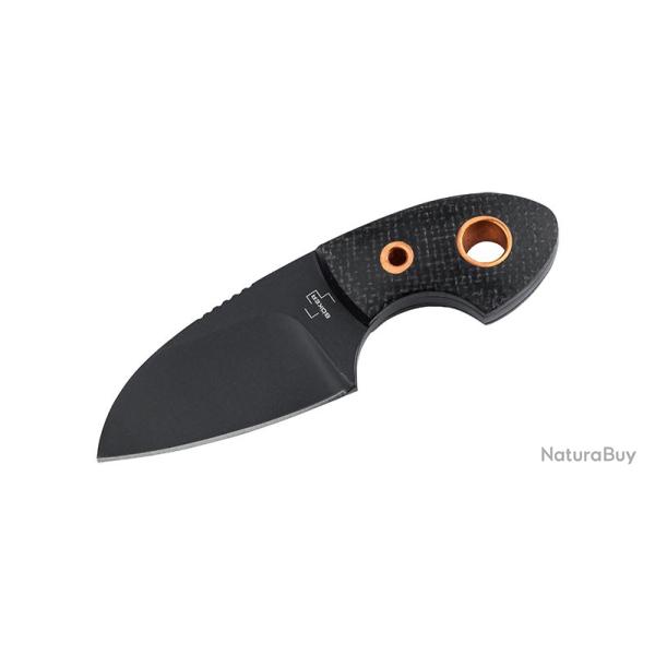 Boker Couteau Gnome all Black Copper - Lame 55mm - Manche Micarta - Etui Kydex