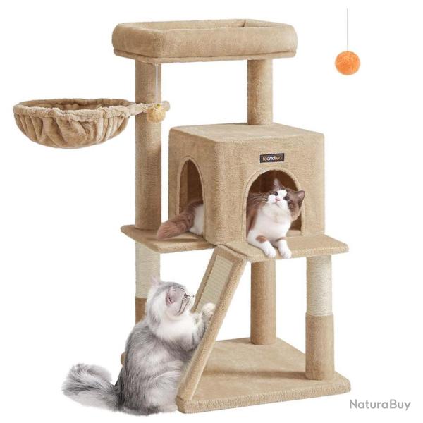 Arbre � chat avec planche � gratter 48 x 48 x 96 cm gris marron 12_0003693