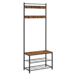 Porte manteau portant entr&eacute;e 70 x 32 x 175 cm marron 12_0003794