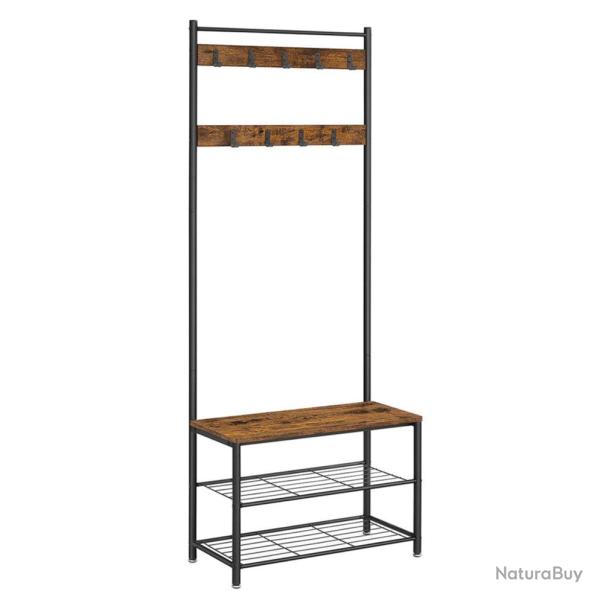 Porte manteau portant entr�e 70 x 32 x 175 cm marron 12_0003794