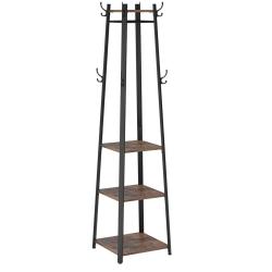 Porte manteaux avec trois &eacute;tag&egrave;res 43 x 43 x 180 cm marron 12_0003799