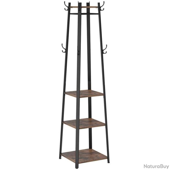 Porte manteaux avec trois �tag�res 43 x 43 x 180 cm marron 12_0003799