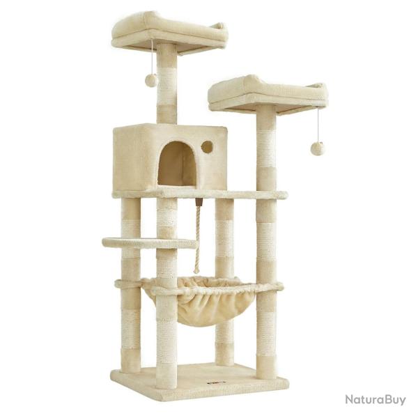 Arbre � chat stable avec niche hauteur de 143 cm gris clair 12_0003879