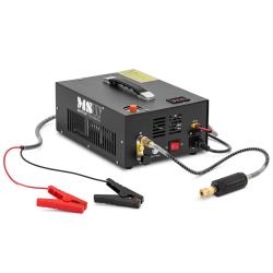 Compresseur pcp compact 300 bar 12/220 volts 350 watts arr&ecirc;t automatique aluminium t&ocirc;le de fer galv